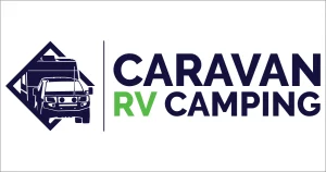 The logo for caravan RV camping sold by online camping stores.