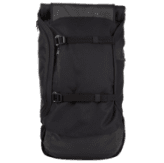 The back of a black backpack for Adventurerz.