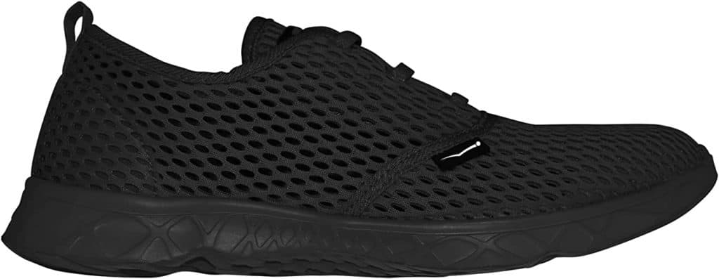 a pair of black shoes on a white background.