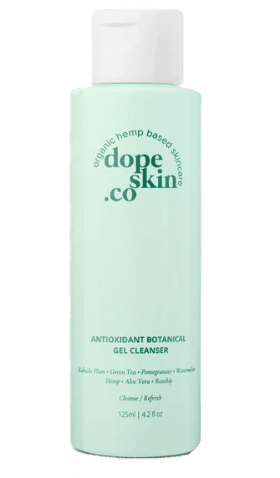 a bottle of dope skin antioxidant botanical gel cleanser.