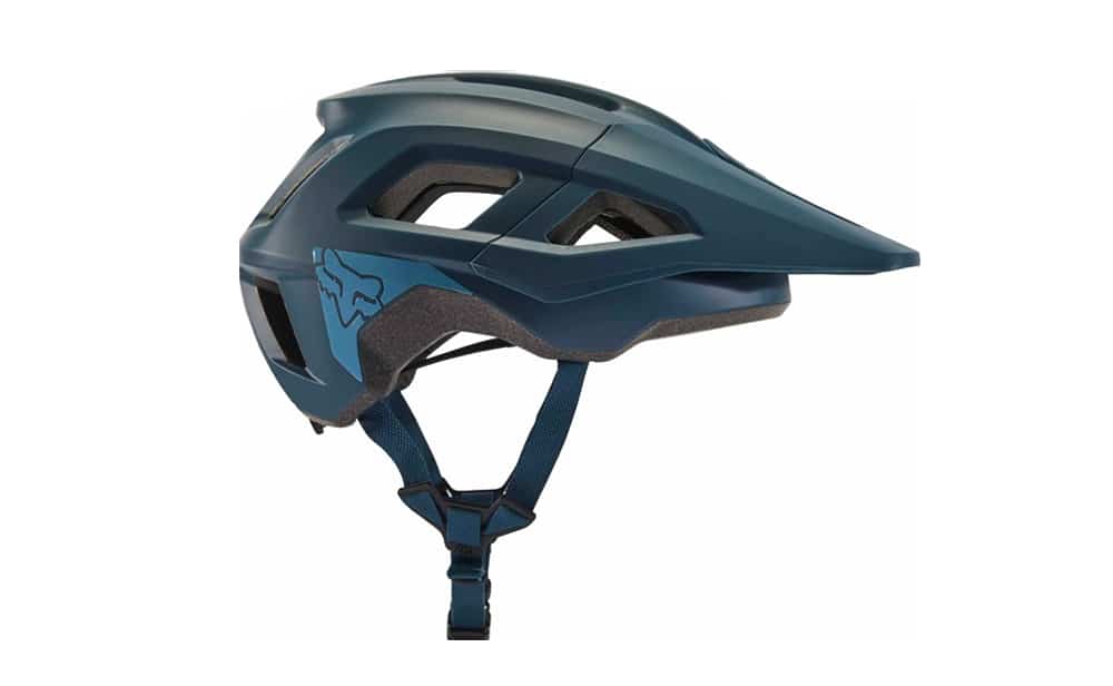 A helmet with a blue fox design on it from Bike accessories australia.