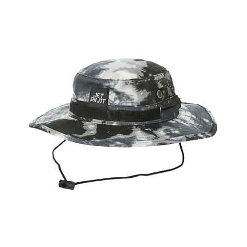 A tie-dyed camping hat.